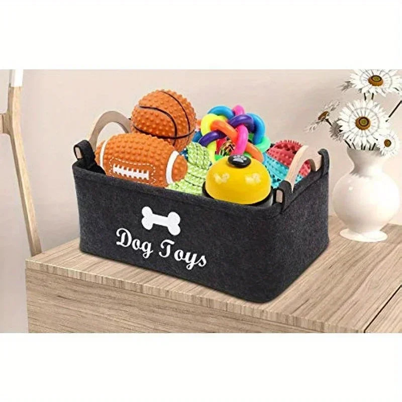 Felt Pet Toy Storage Basket Box