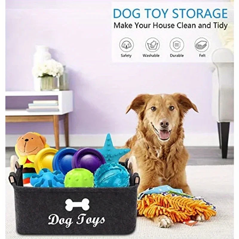 Felt Pet Toy Storage Basket Box